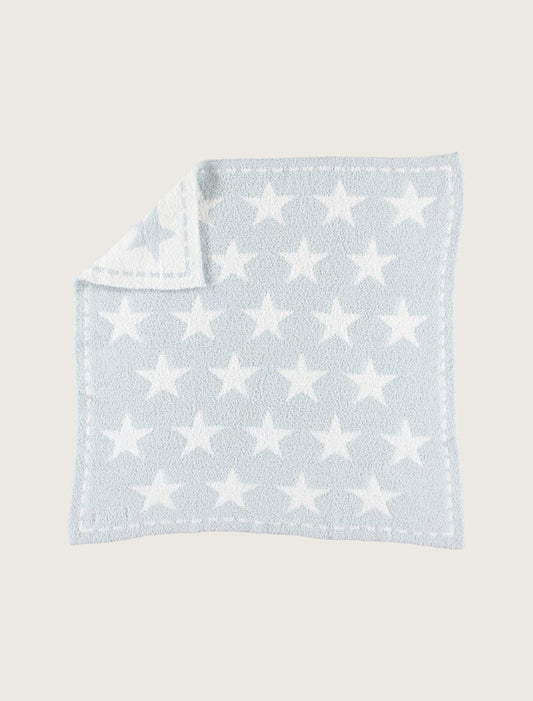 Barefoot Dreams CozyChic® Dream Receiving Blanket-Aqua Ice Stars
