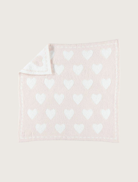 Barefoot Dreams CozyChic® Dream Receiving Blanket-Pink White Hearts