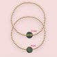 Beaded Blondes "Baylor/Sic 'Em" Logo Bow Bracelet Stack of 3-Standard 6.75"