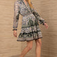 Hale Bob “Eleanora” L/S Chiffon Short Dress -Black