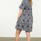 THML "Miranda" Flower Print S/S Dress- Black/White