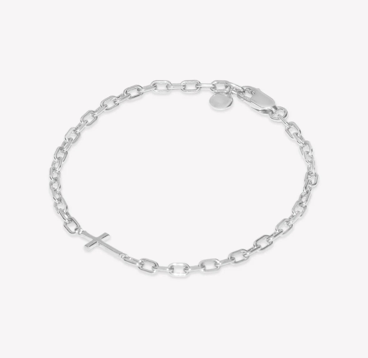 Rizen Mini Chain Breaker Cross Bracelet-Silver
