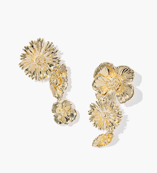 Kendra Scott Cailey Floral Statement Earring-Gold