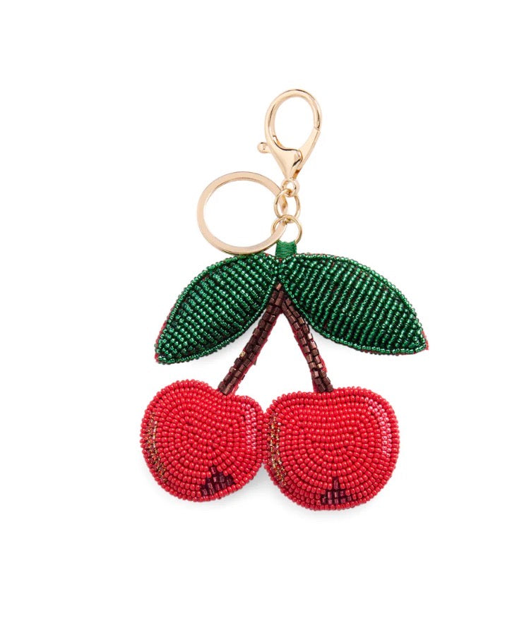 Shiraleah "Cherries” Beaded Charm/Key Ring