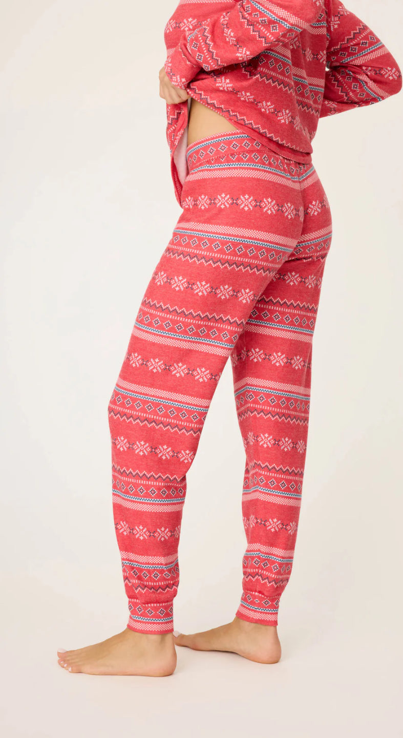 PJ Salvage "Snowflake Kisses" Jammie Pant- Red