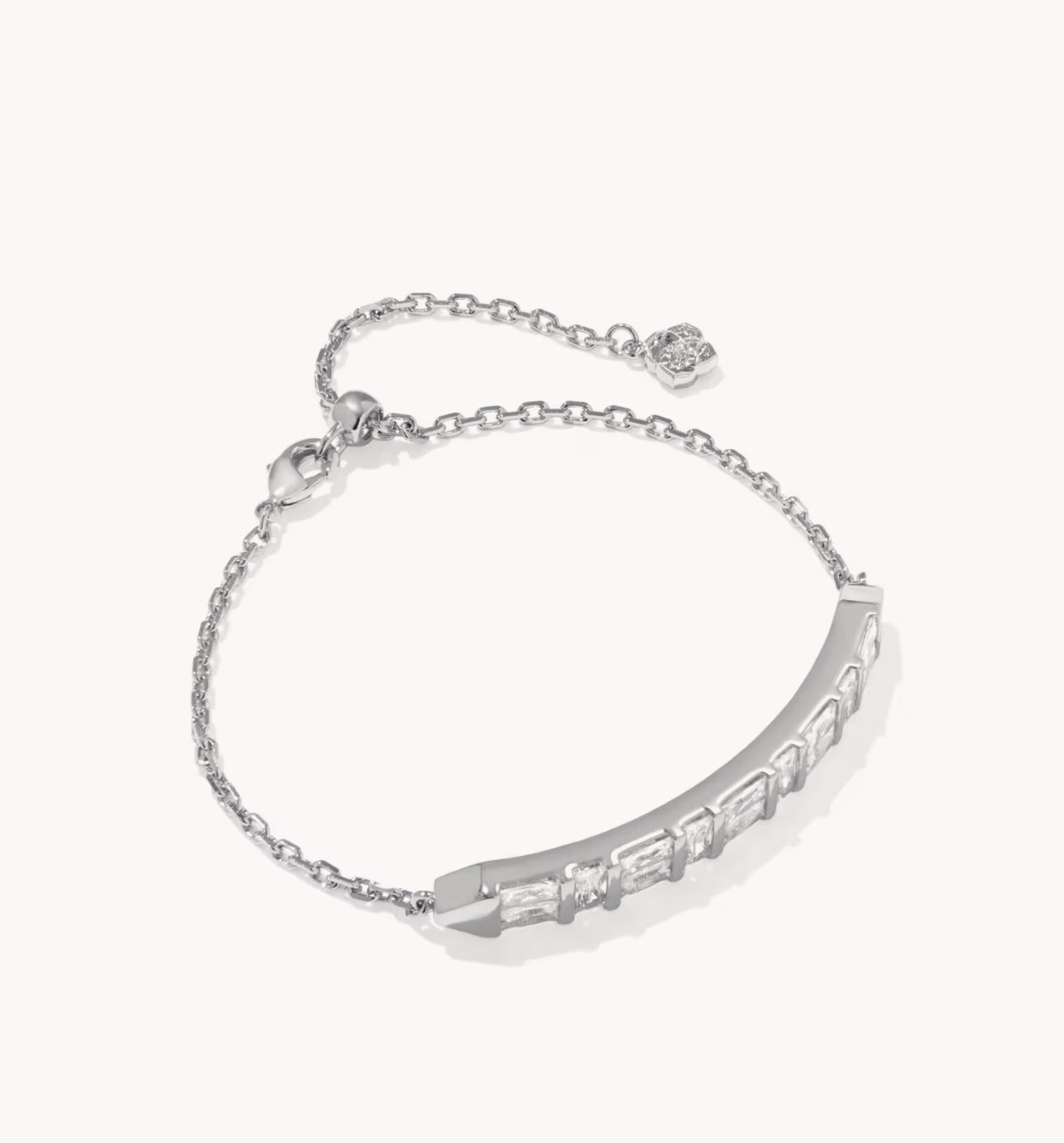 Kendra Scott Jamie Delicate Chain Bracelet- Silver White CZ