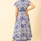 Hale Bob "Galilea" Poplin Dress-Blue