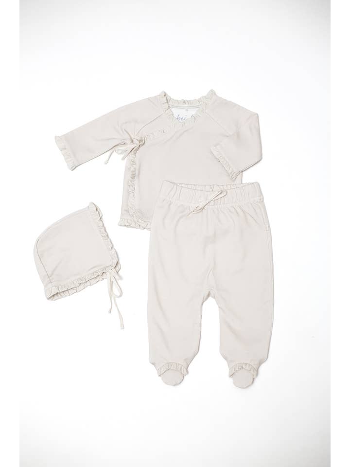 Bei Bei 3pc. Bamboo Set w/Ruffle-Cream