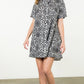 THML "Miranda" Flower Print S/S Dress- Black/White