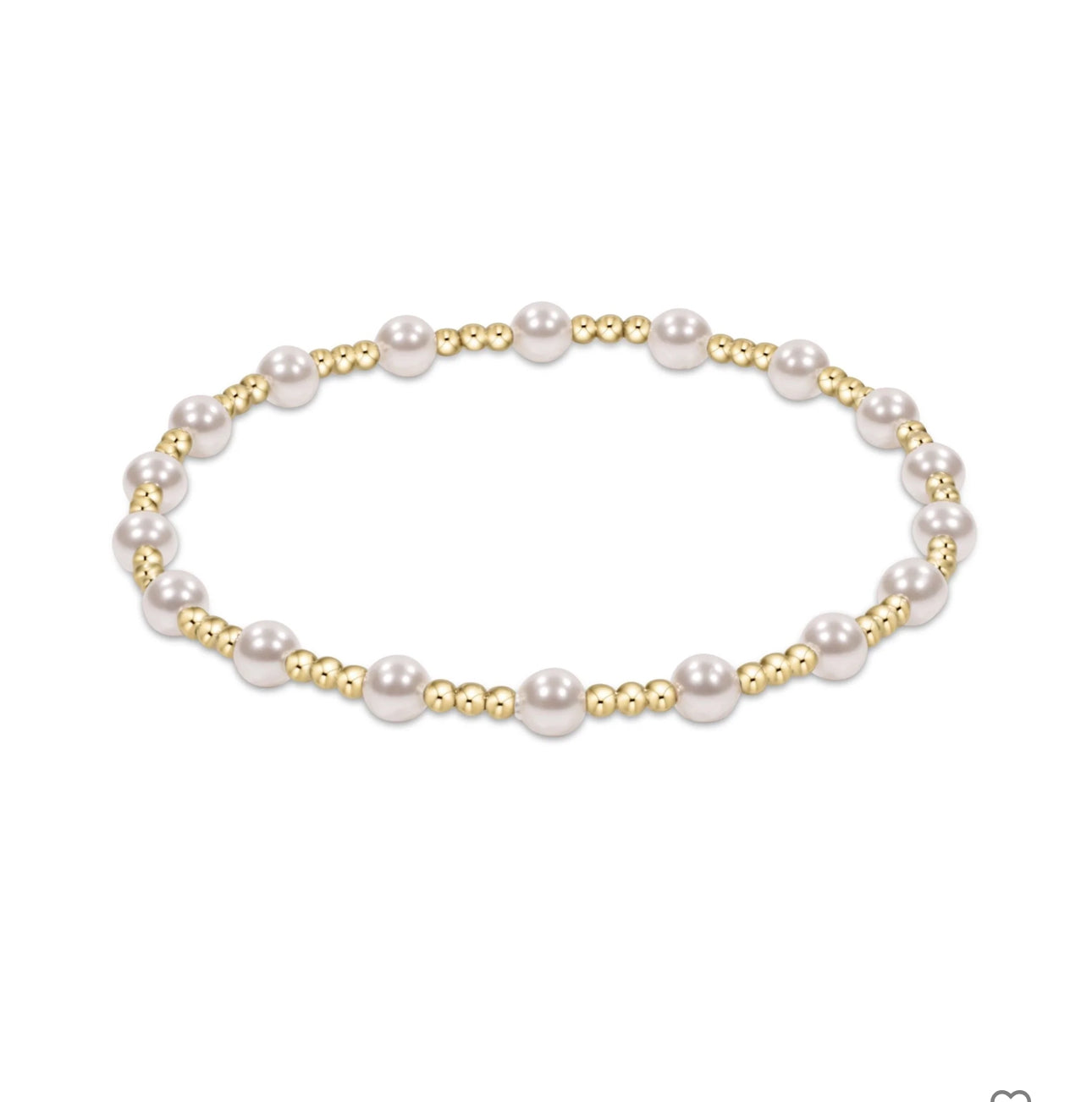 Enewton “Classic Sincerity” Pattern 4mm Bead Bracelet-Pearl (BCLSINPPE4)