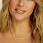 Melinda Maria “Not Your Basic Samantha” Tennis Necklace Gold/White