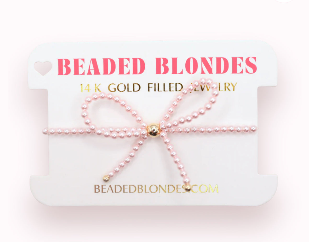 Beaded Blondes "Pink Bow" Bracelet-Standard 6.75"