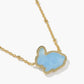 Kendra Scott Bunny Short Pendant Necklace-Gold Matte Light Blue Diochroic