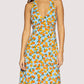 Lost + Wander "Citrus Soiree" Midi Dress-Blue/Orange