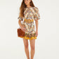 Farm Rio Sand Hilo Stripes Mini Dress