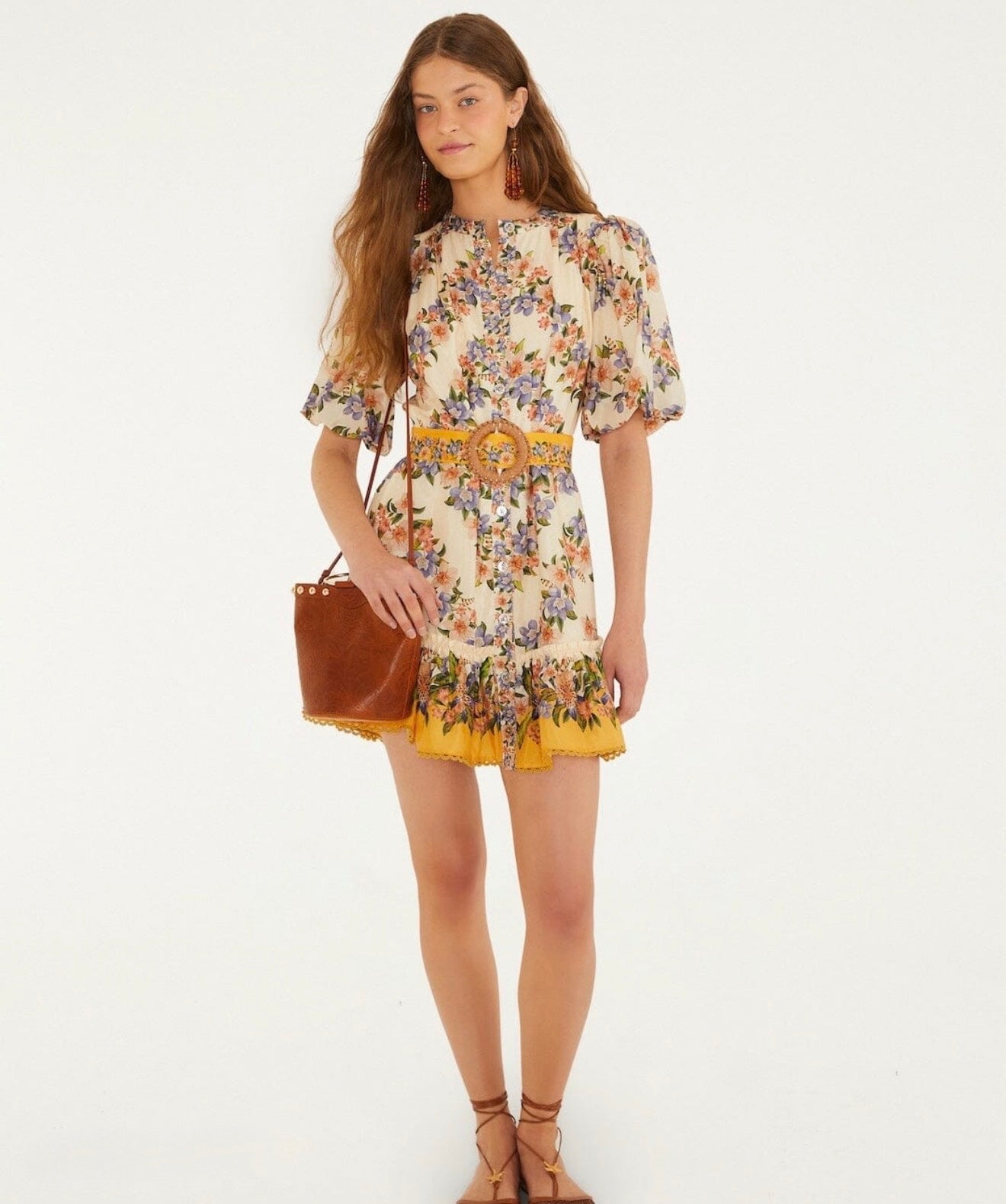 Farm Rio Sand Hilo Stripes Mini Dress