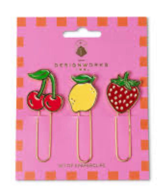 Designworks Ink Set of 3 Paperclips - Fruit