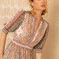 Hale Bob Maxi Dress - Pink Floral 3/4 Sleeves