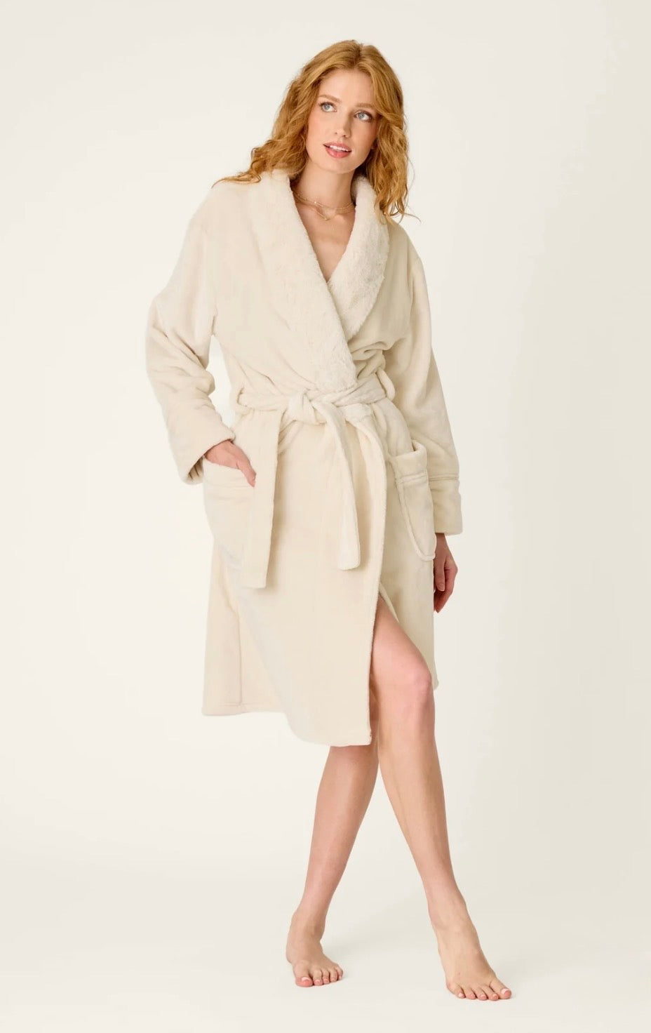 PJ Salvage Luxe Plush Robe-Natural