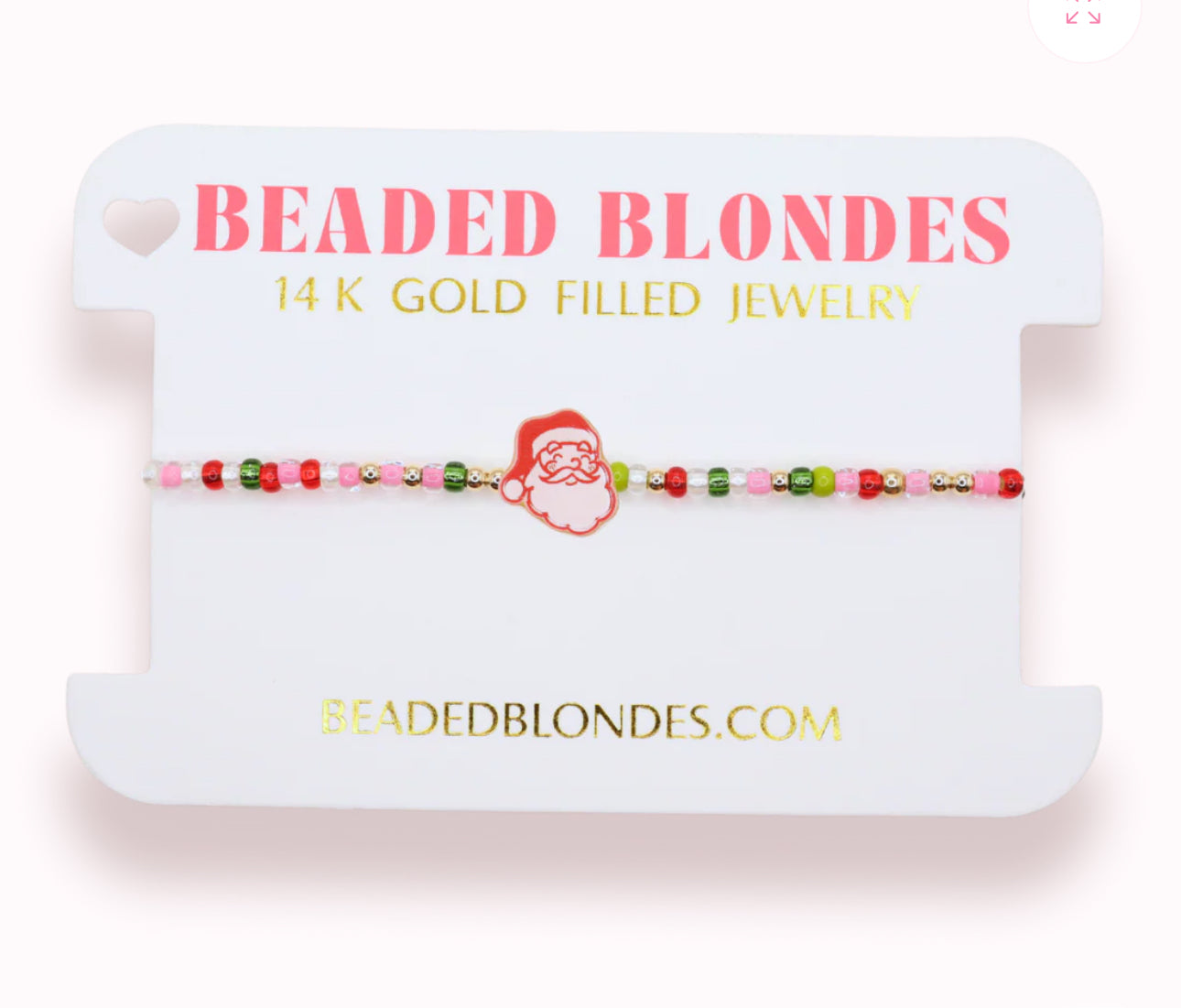 Beaded Blondes "Santa" Holiday Sprinkle Bracelet -Standard 6.75"