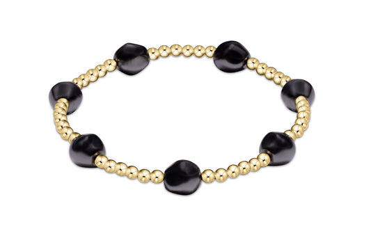 Enewton "Admire" Gold 3mm Bead Bracelet-Pearl/Dark Grey