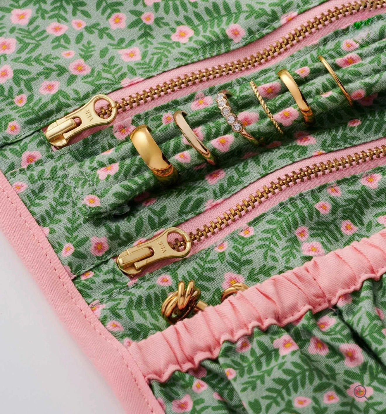 Rifle Paper Co. "Dahlia" Quilted Jewelry Roll