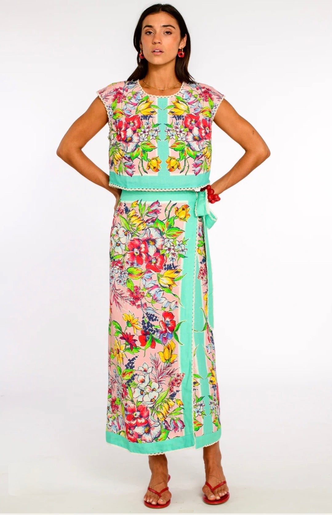 Elizabeth James "Jackie" Top-Vintage Scarf