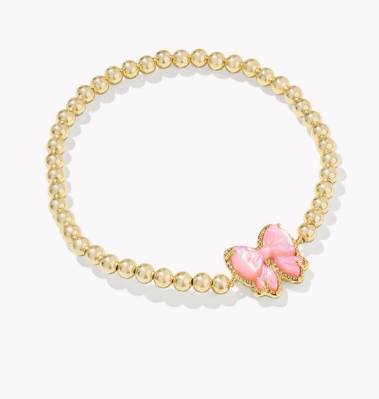 Kendra Scott Haley Bow Stretch Bracelet- Gold Blush MOP
