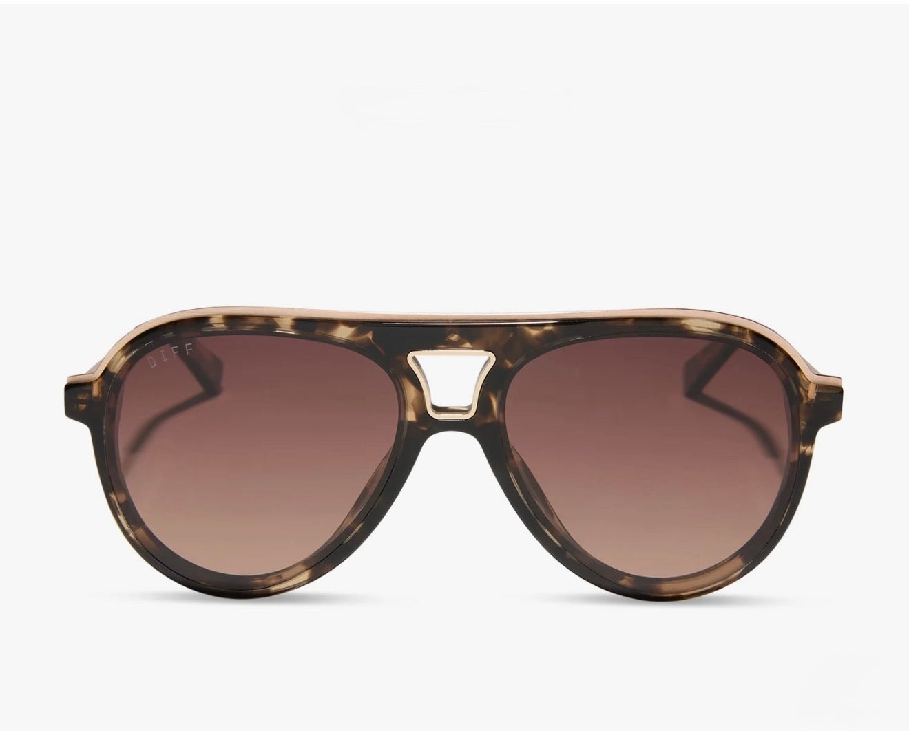 Diff Eyewear “Tosca III” Espresso Tortoise Brown Gradient Polarized Sunglasses