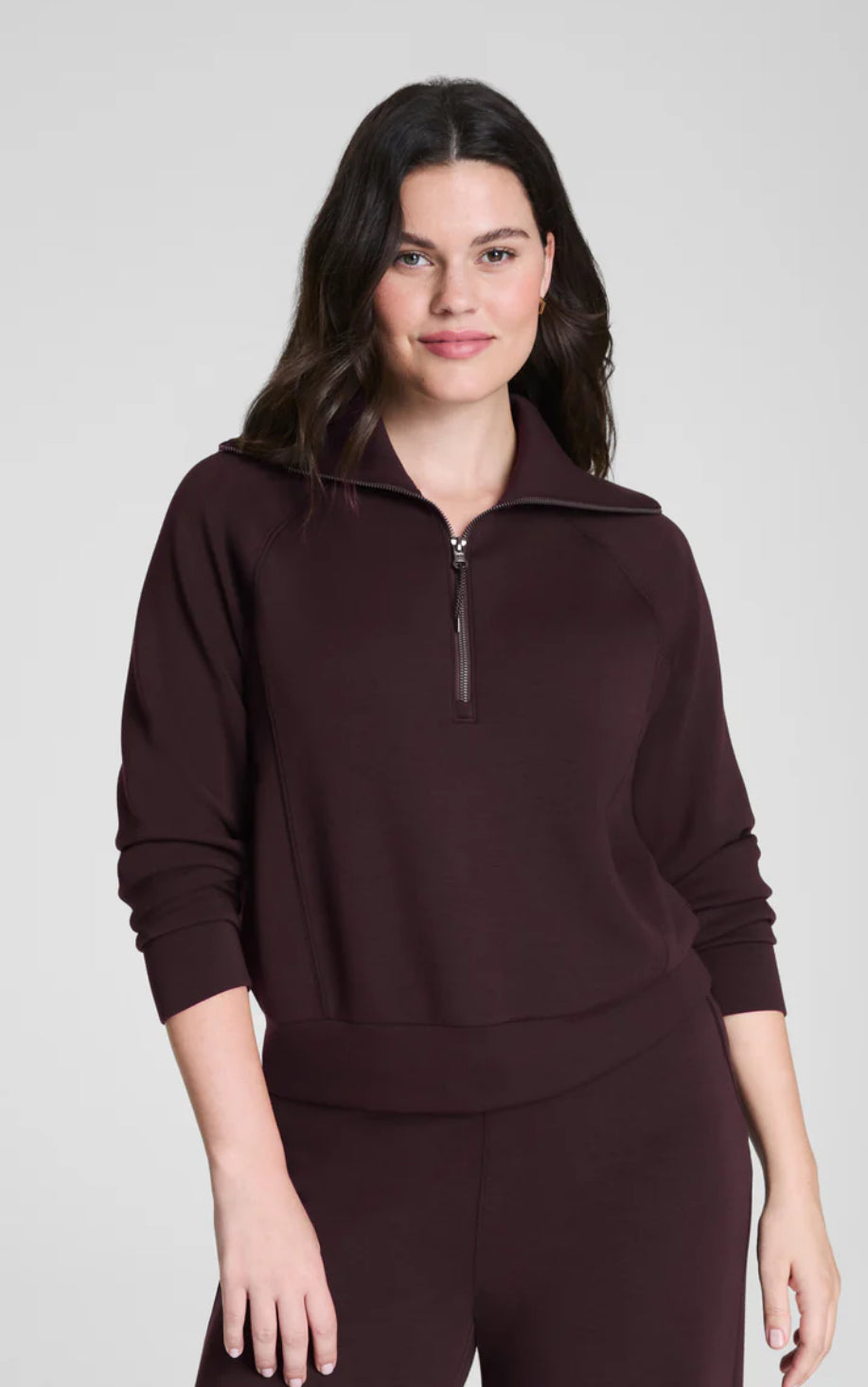 Spanx AirEssentials Half Zip-Truffle