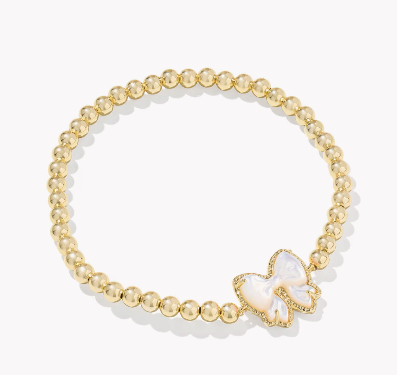 Kendra Scott Haley Bow Stretch Bracelet-Gold Ivory MOP