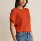 Z Supply Ballast Cropped Crochet Top-Tiger Lily