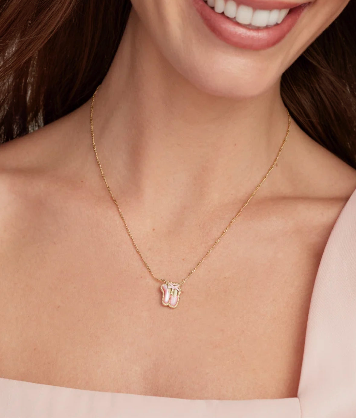 Kendra Scott Ballet Short Pendant Necklace-Silver Blush MOP