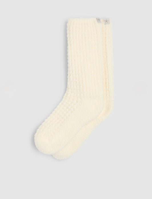 Barefoot Dreams CozyChic® Waffle Socks-Pearl