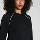 Spanx AirPique Crewneck Top - Very Black