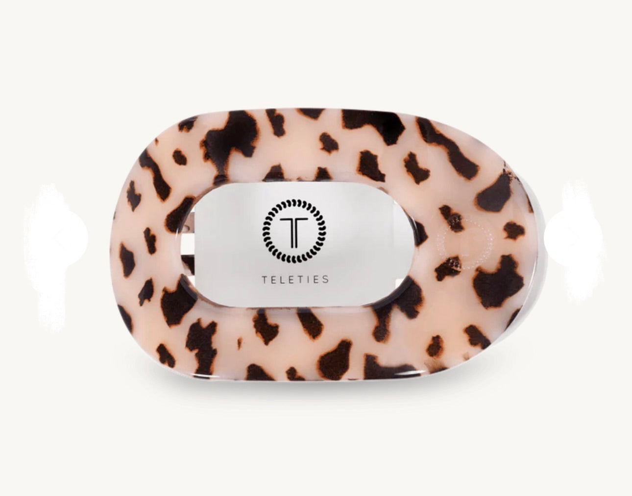 Teleties Medium Flat Round Hairclip- Blonde Tortoise