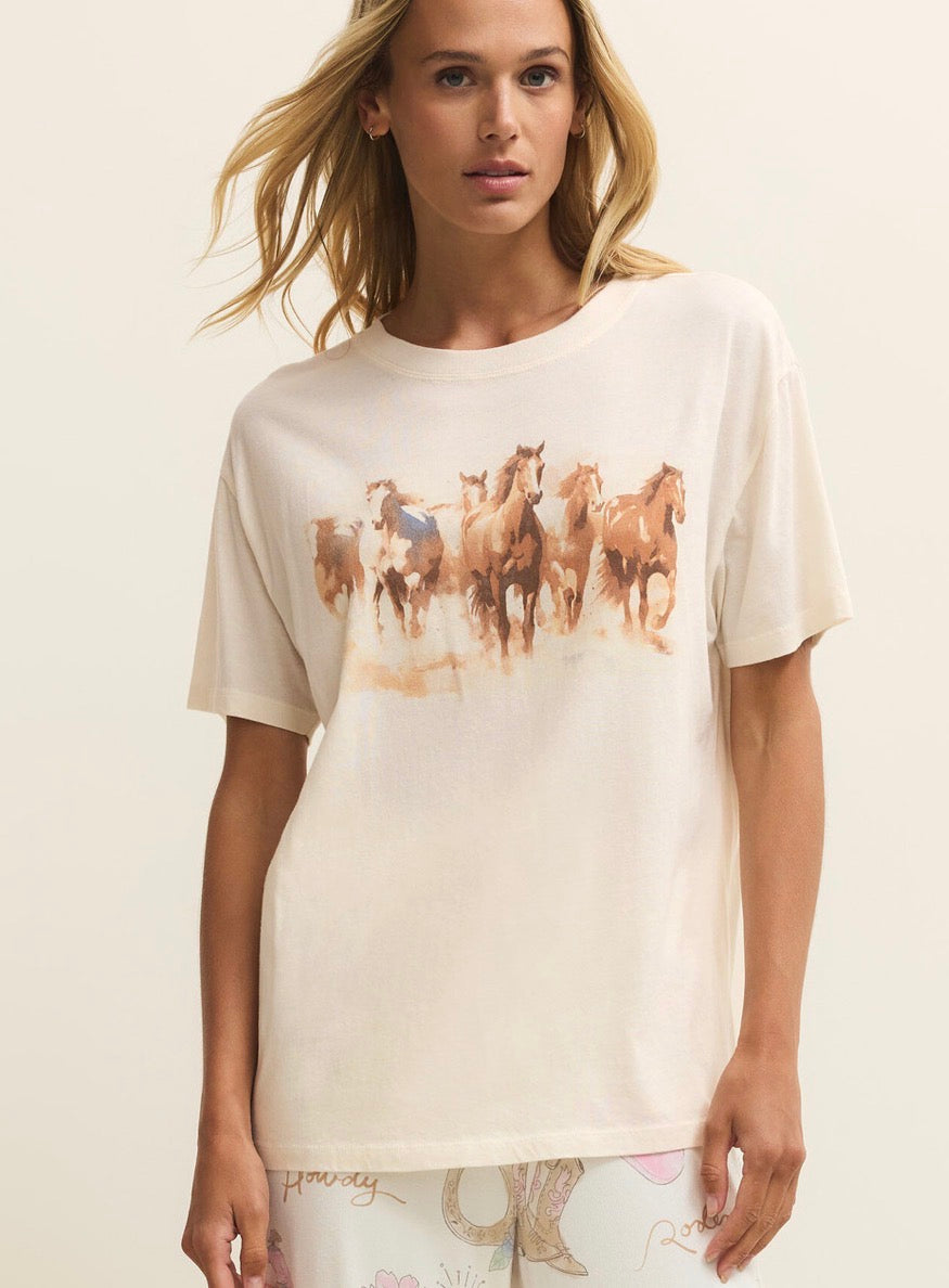 Z Supply Howdy Horses Boyfriend Tee-Vanilla Ice