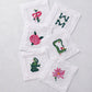 Printfresh Linen Cocktail Napkins- Mahjong Menagerie
