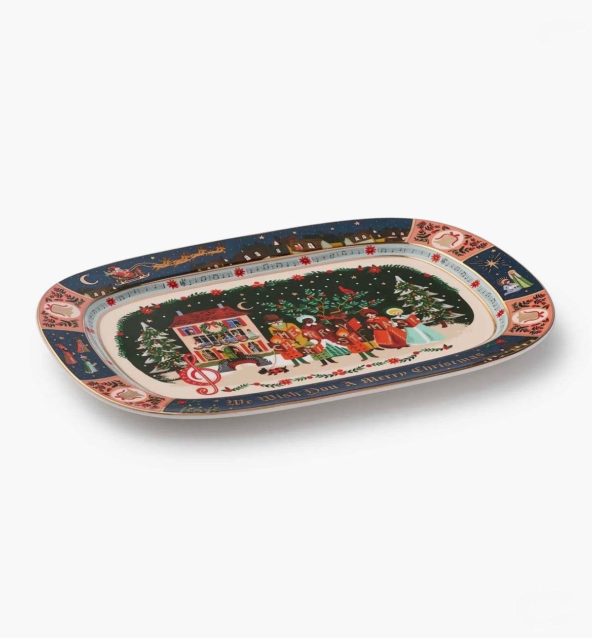 Rifle Paper Co. "Christmas Carols" Large Porcelain Serving Platter