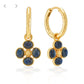 Capucine de Wulf “Berry Clover” Hoop Earrings w/Double-sided Charm-Gold/Blue Labradorite