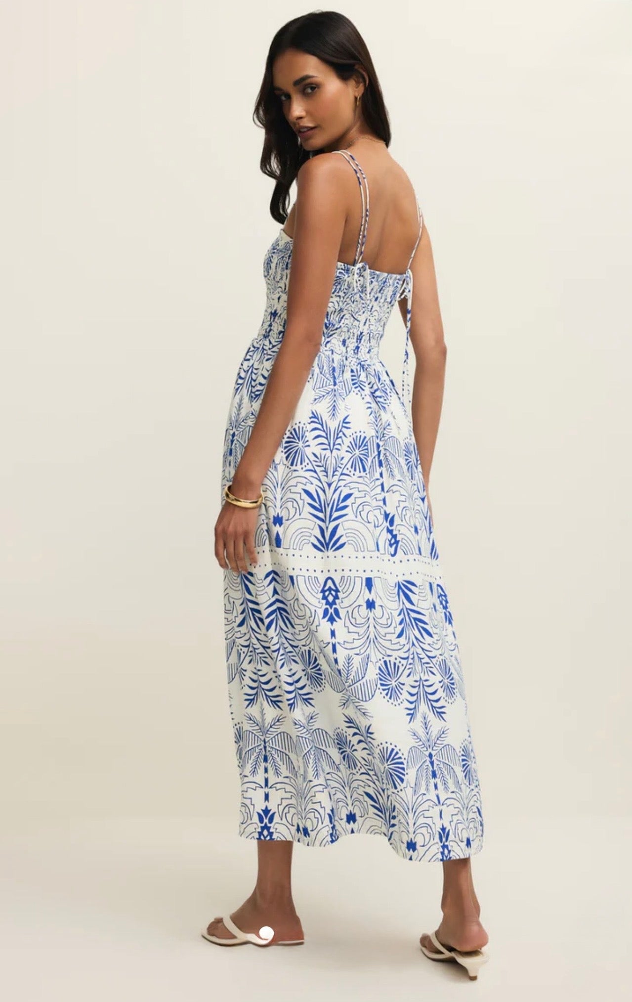 Z Supply Nadine Palm Maxi Dress- Nautical