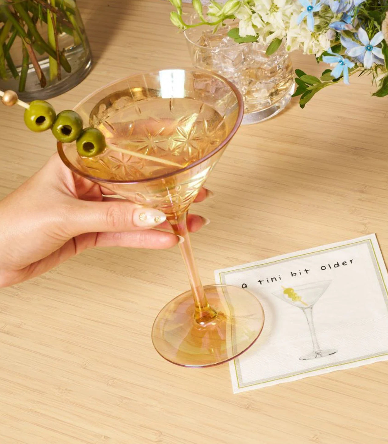 Sophistiplate 6” Wood Party Pick-Gold