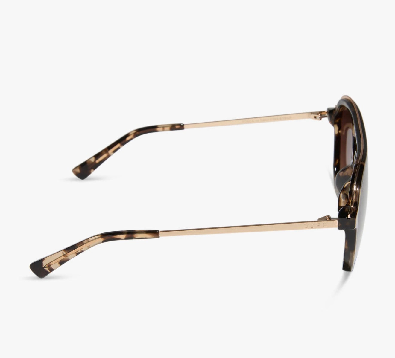 Diff Eyewear “Tosca III” Espresso Tortoise Brown Gradient Polarized Sunglasses