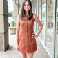 Lost + Wander “Regal Poise” Mini Dress - Coffee