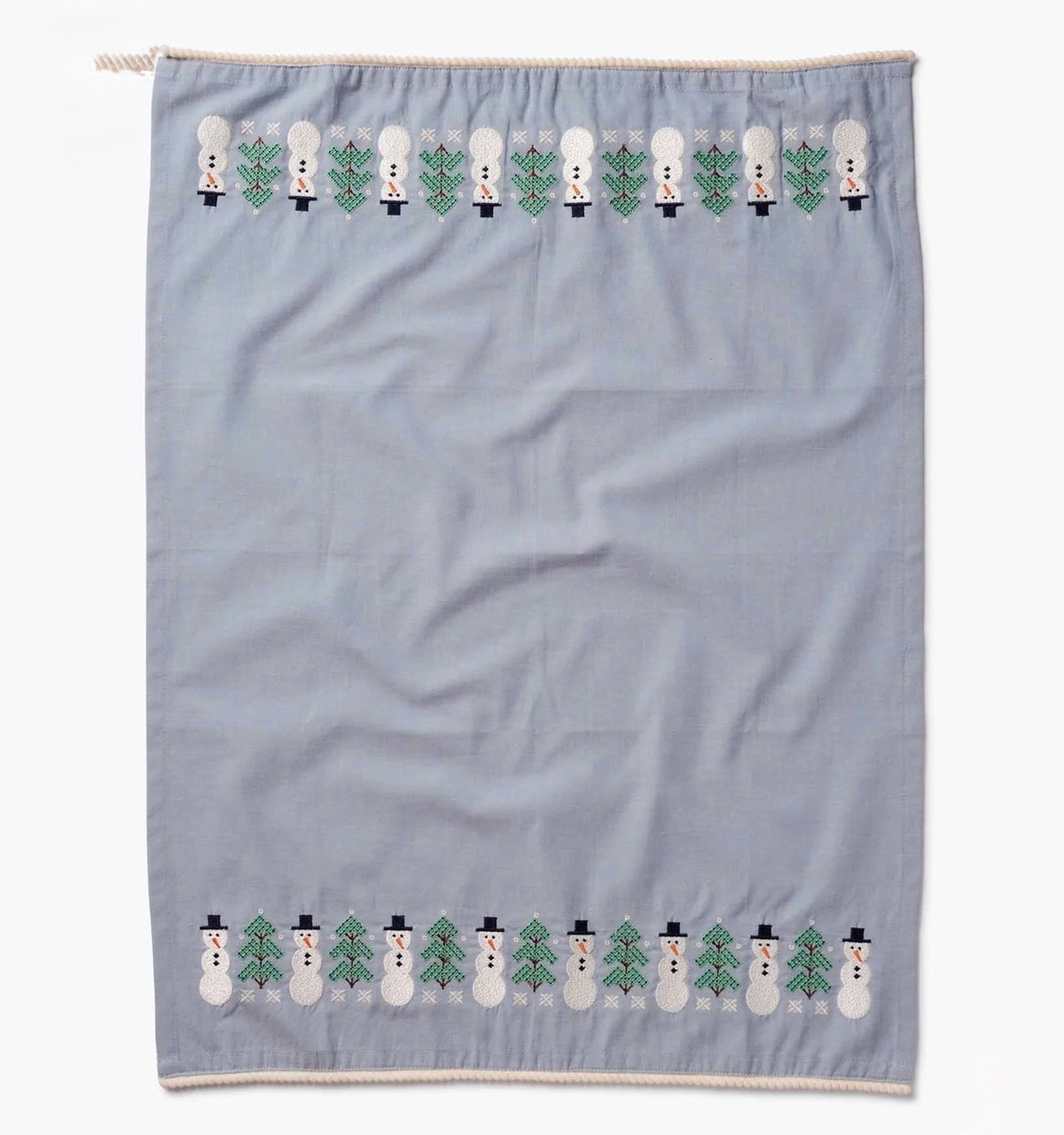 Rifle Paper Co. "Snowman" Embroidered Tea Towel