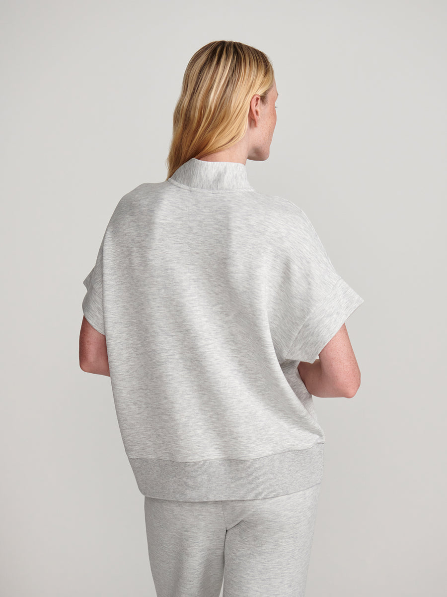 Varley “Ritchie” Short Sleeve Sweat - Light Grey Marl