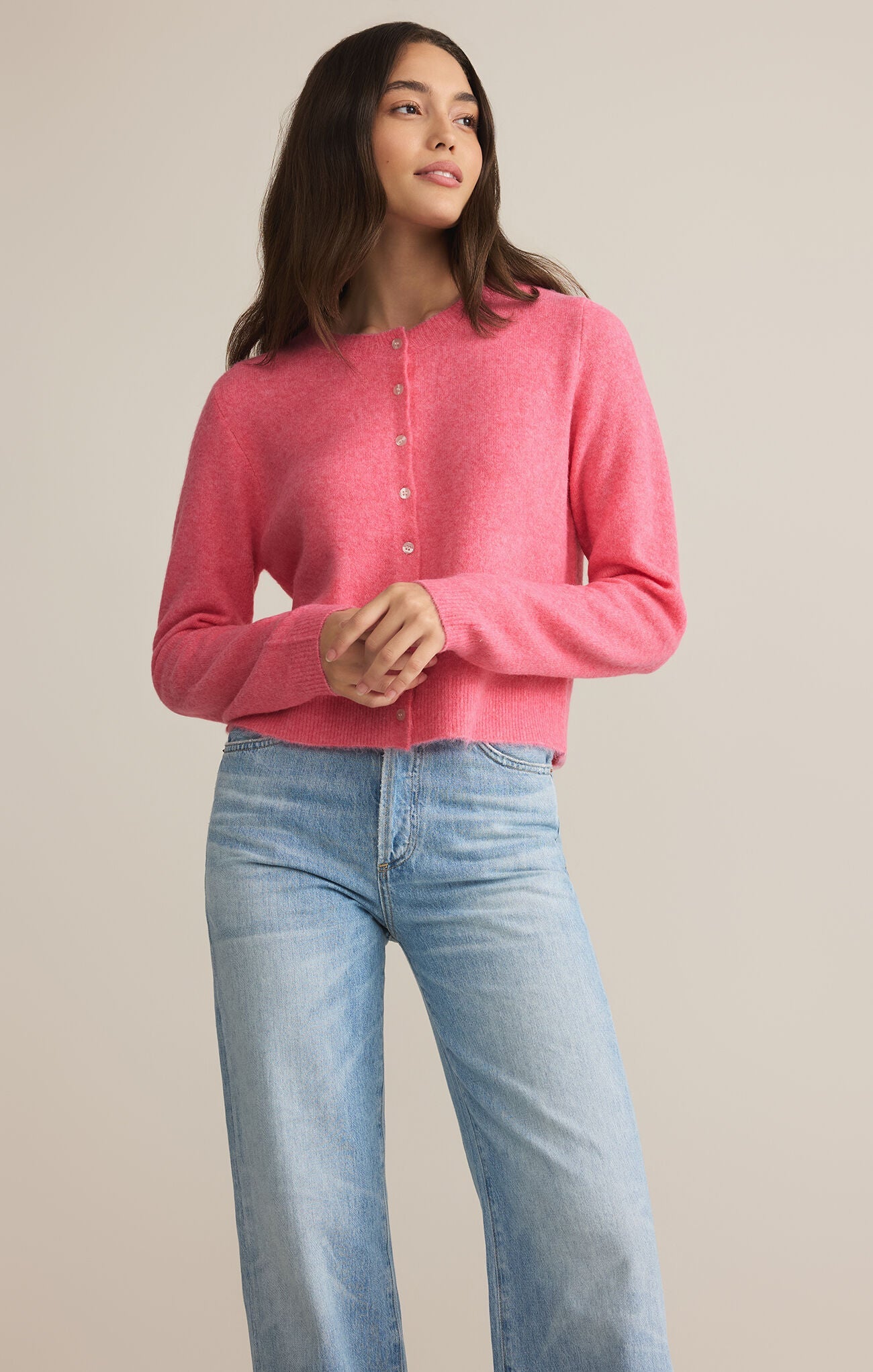 Z Supply Medina Cardigan- Disco Pink