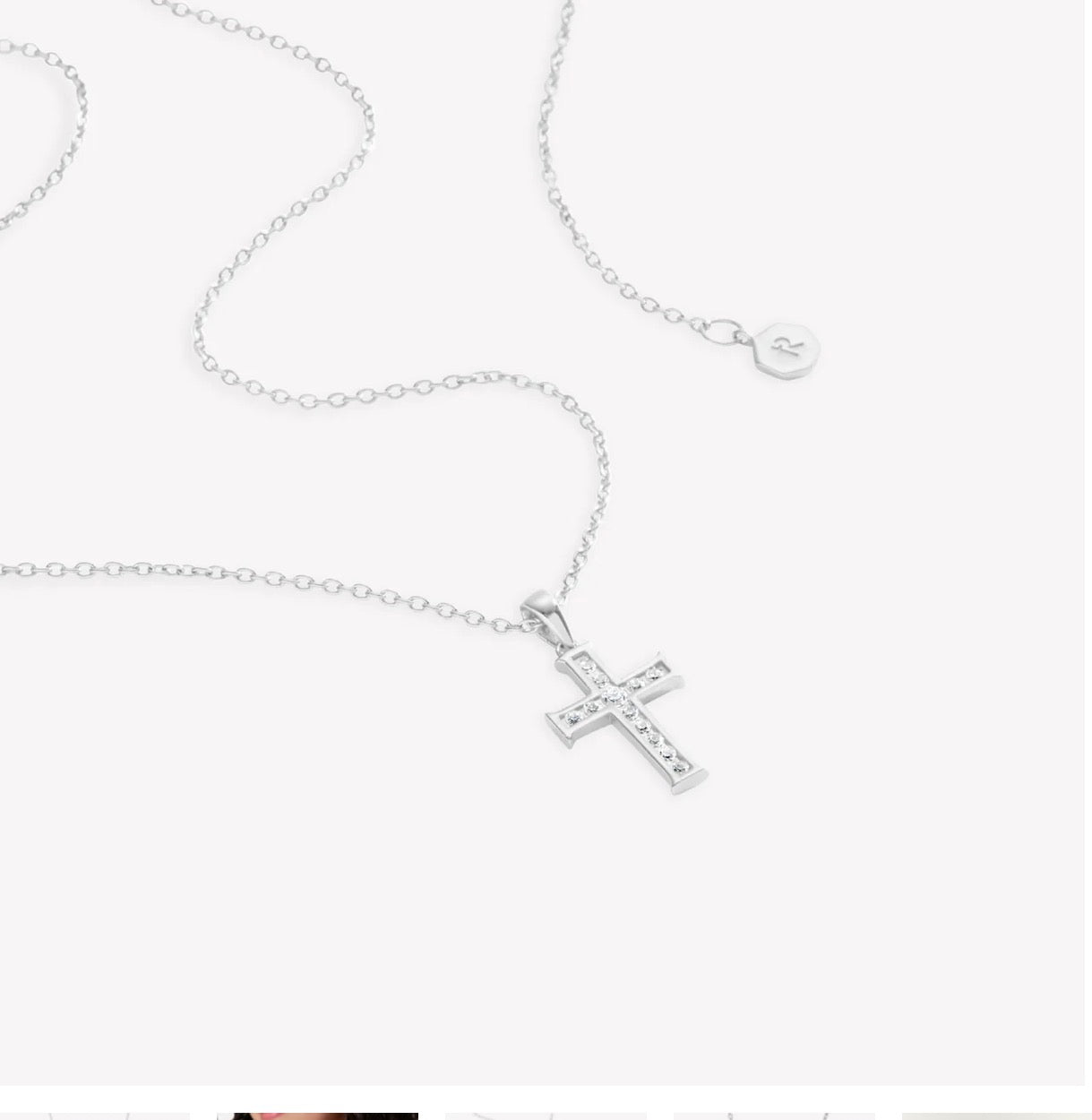 Rizen Luminous Cross Pendant Necklace-Silver