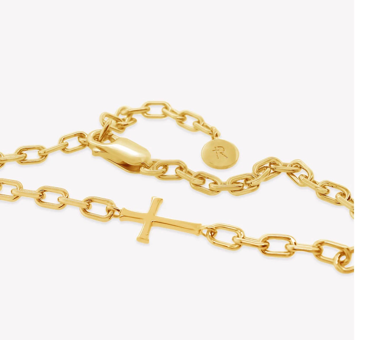 Rizen Mini Chain Breaker Cross Necklace-Gold