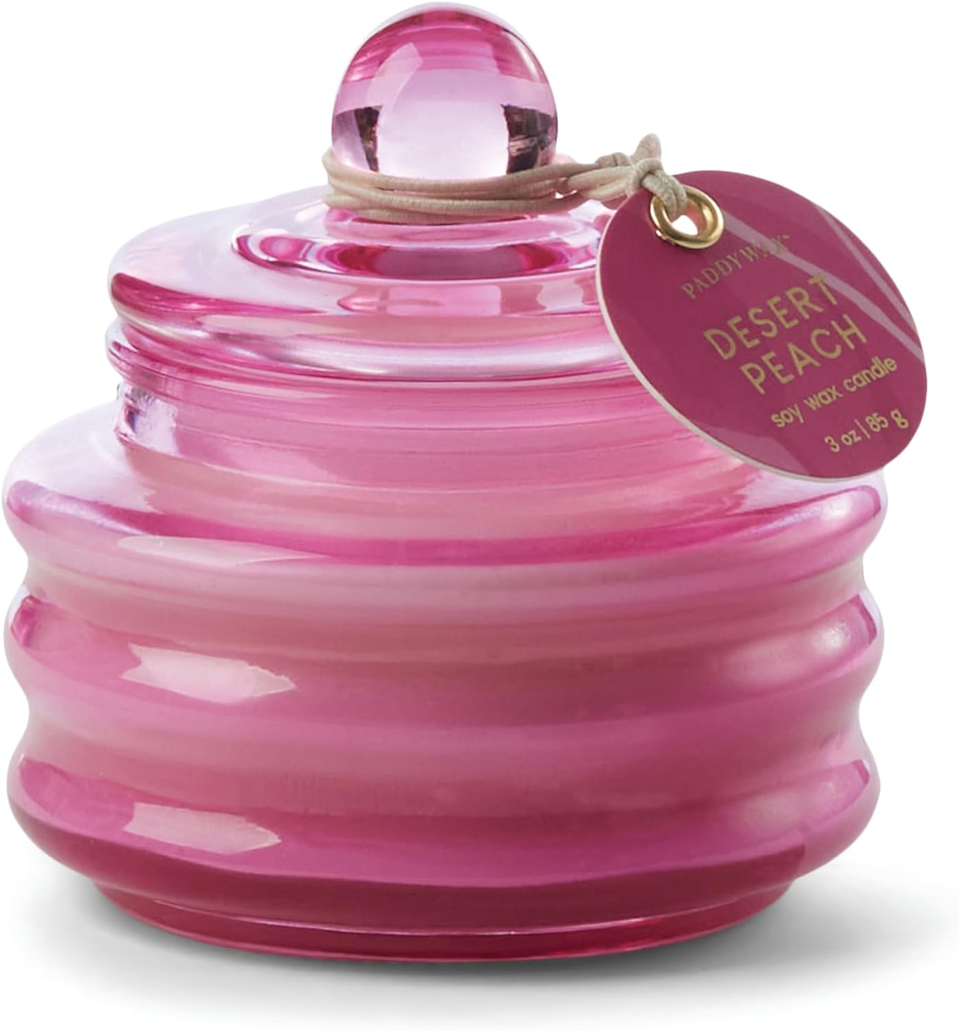 Paddywax Beam Candle 3oz Fuschia Pink Glass - Desert Peach